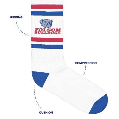 Folsom Bulldog Athletic Socks Thumbnail